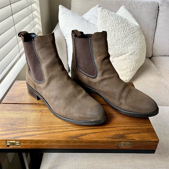 Thursday Boot Co. Duchess Chelsea Boot in Dark Brown Suede - Picture 4 of 10